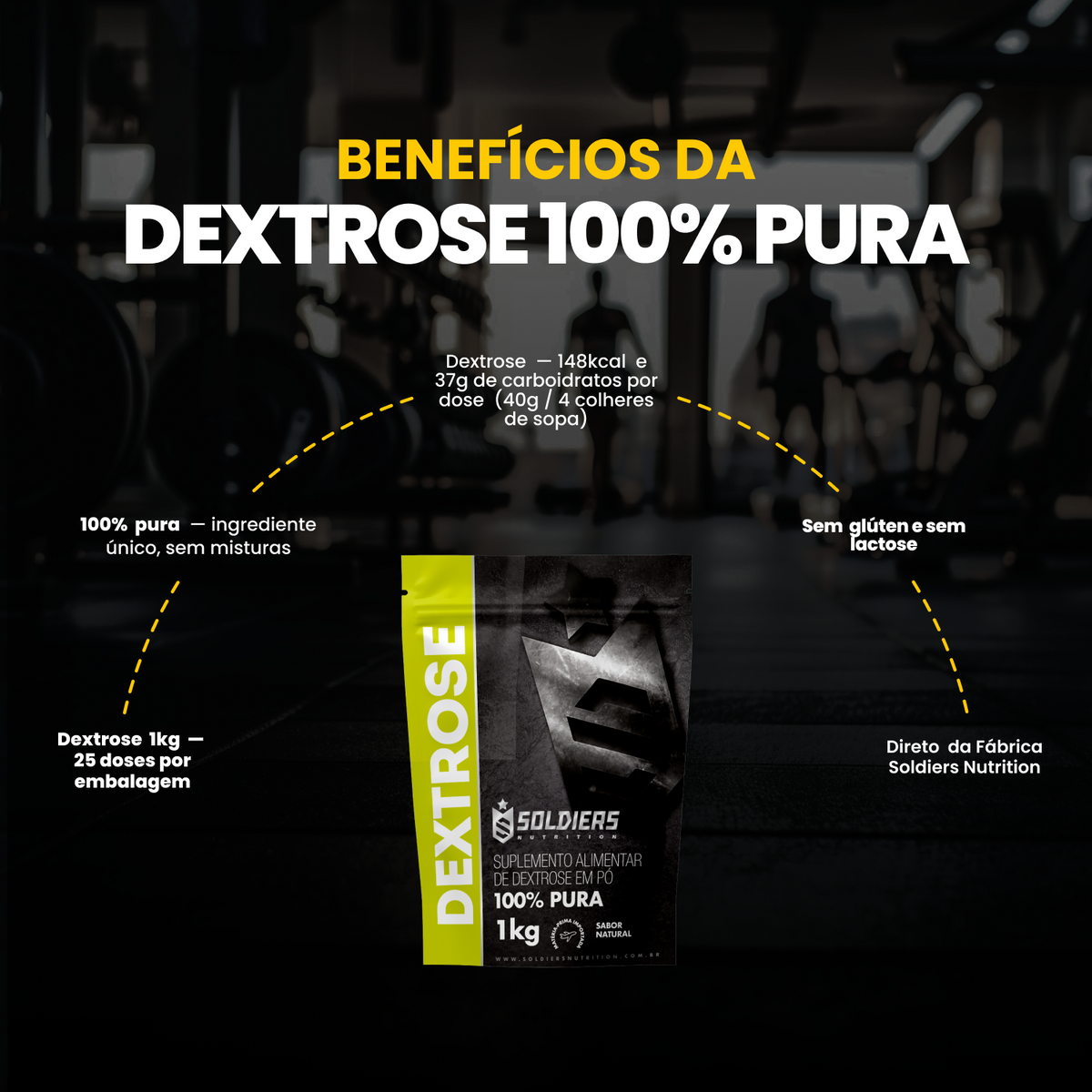 Dextrose 100% Puro - 1Kg