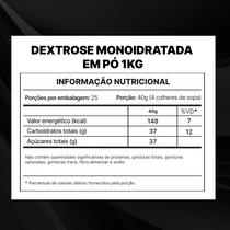 Dextrose 100% Puro - 1Kg