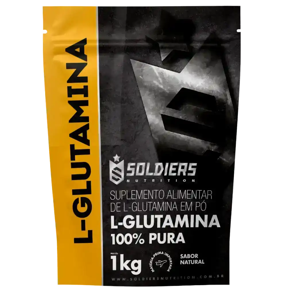 Embalagem de suplemento alimentar L-Glutamina 100% pura 1kg sabor natural em pó