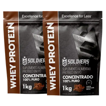 Dois pacotes de whey protein concentrado sabor chocolate belga 1kg suplemento alimentar