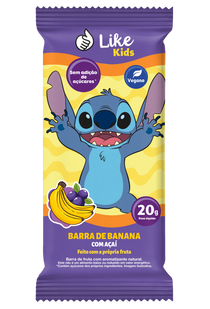 Barra de banana Like Kids sabor acai — foto isolada v2