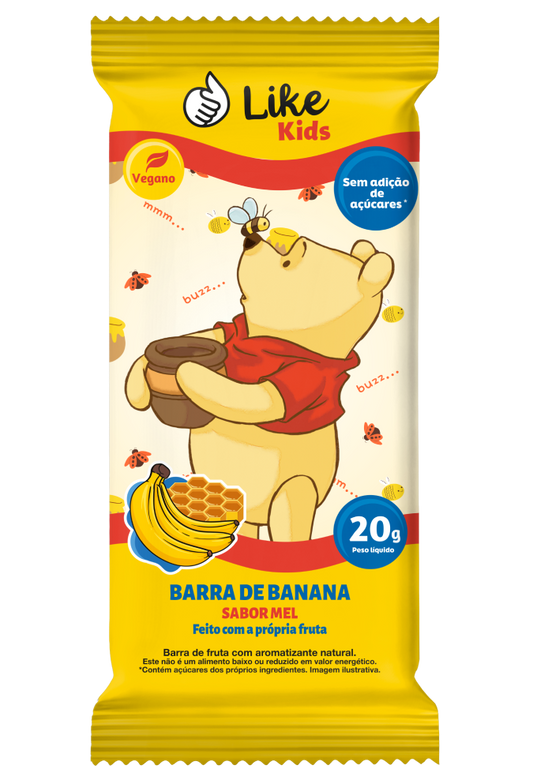 Barra de banana Like Kids sabor mel — foto isolada v2