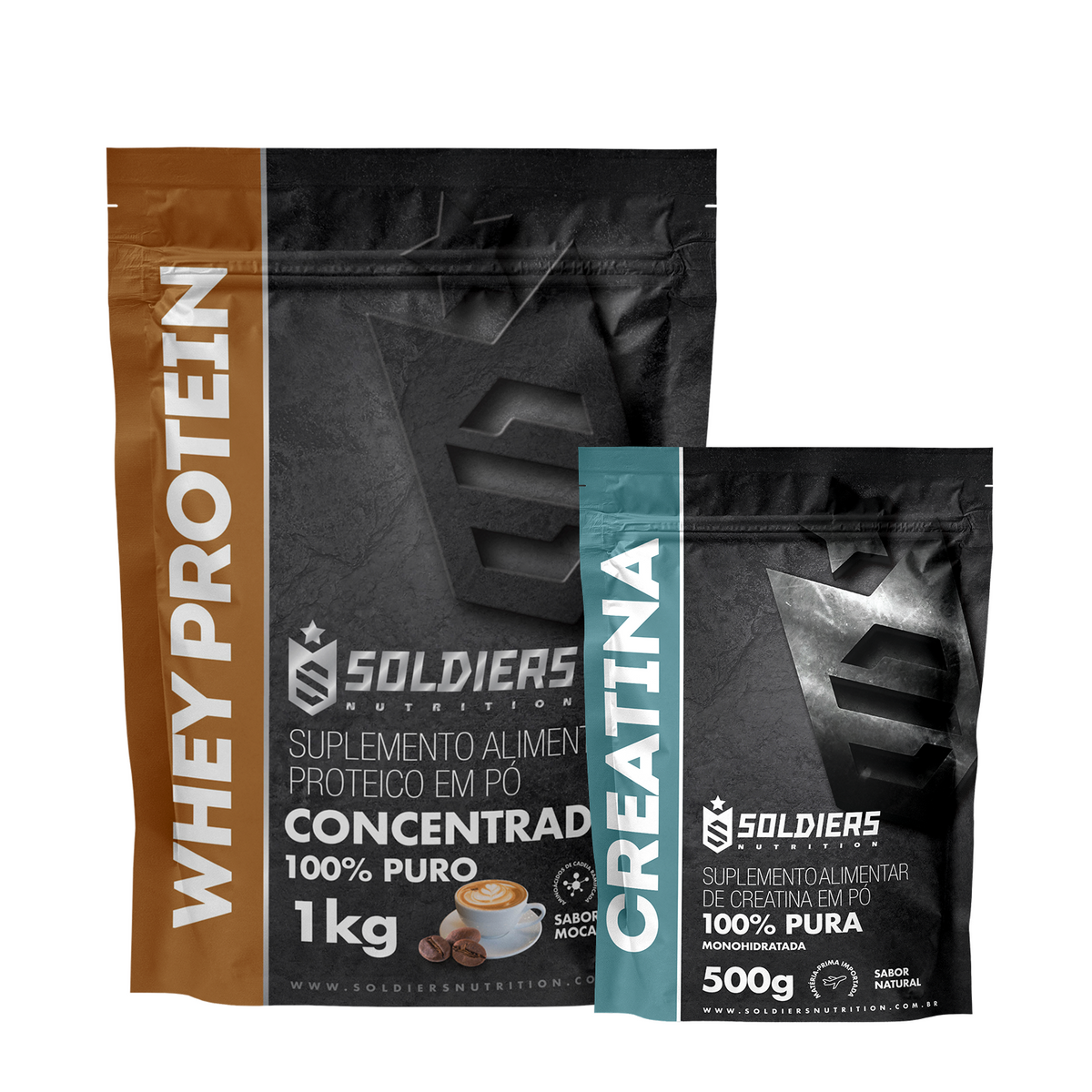 Kit Whey Protein Concentrado 1Kg + Creatina Monohidratada 500g