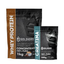 Kit Whey Protein Concentrado 1Kg + Creatina Monohidratada 500g