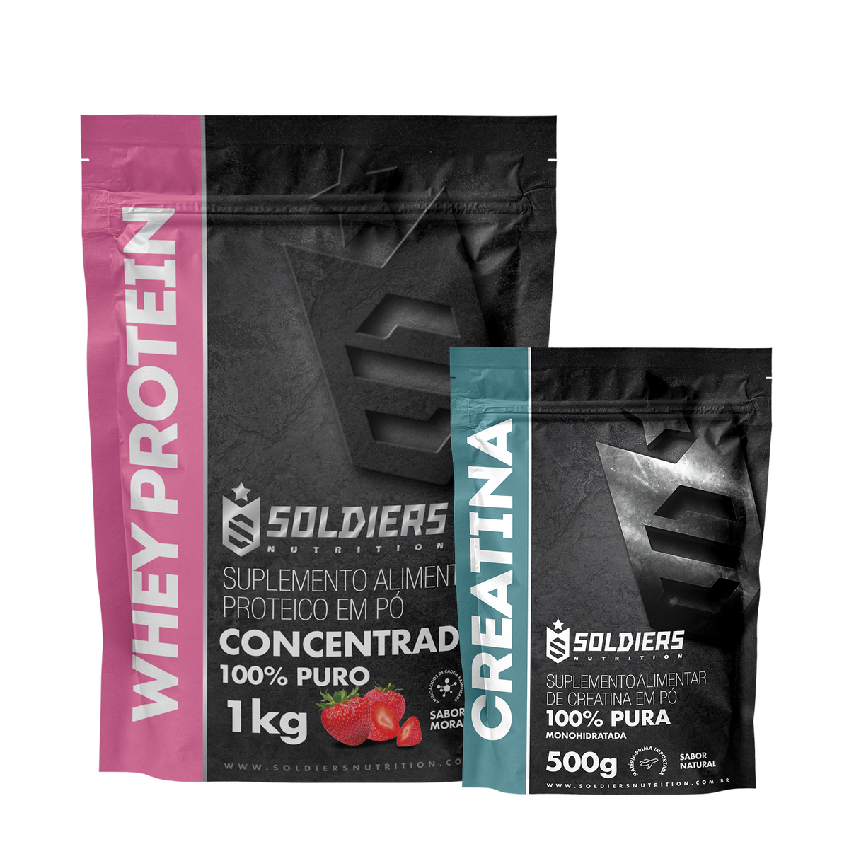 Kit Whey Protein Concentrado 1Kg + Creatina Monohidratada 500g