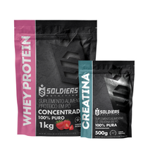 Kit Whey Protein Concentrado 1Kg + Creatina Monohidratada 500g