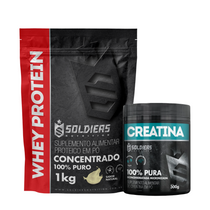 Kit Whey Protein Concentrado 1Kg + Creatina Monohidratada Pote 300g