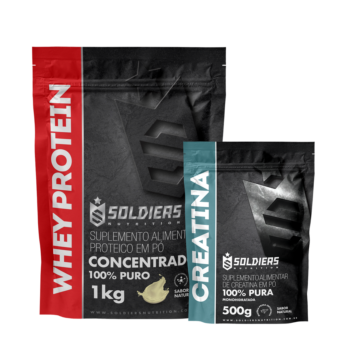 Kit Whey Protein Concentrado 1Kg + Creatina Monohidratada 500g