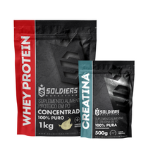 Kit Whey Protein Concentrado 1Kg + Creatina Monohidratada 500g